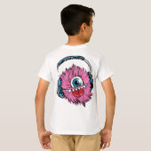 青年Tシャツの演劇それ騒々しいモンスターのヘッドホーンの子供 Tシャツ (裏面フル)