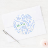 青幸せなハート蔵書票 ラウンドシール (封筒)