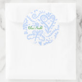 青幸せなハート蔵書票 ラウンドシール (バッグ)