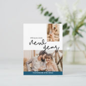 青幸せな新年の新婚とミセス ポストカード (スタンド正面)