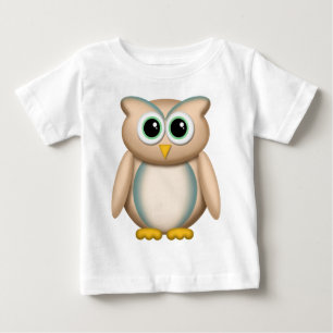 青幼児Tシャツを持つかわいいフクロウ ベビーTシャツ