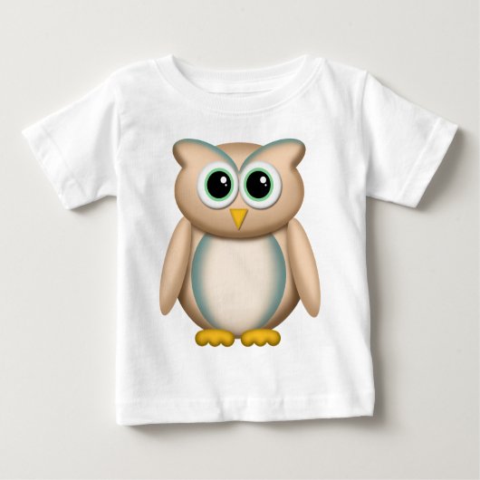 青幼児Tシャツを持つかわいいフクロウ ベビーTシャツ (正面)