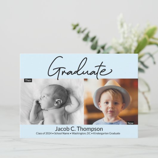 青幼稚園の卒業生と今の卒業写真 案内状 (スタンド正面)