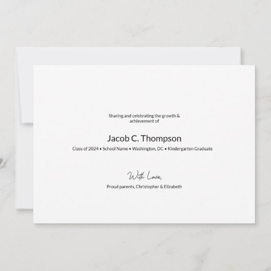 青幼稚園の卒業生と今の卒業写真 案内状 (裏面)