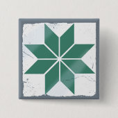 青幾何学花タイルスペインのボードゲーム 缶バッジ (正面)