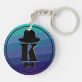 青弓の紳士の名前グラデーションイニシャルモノグラム キーホルダー (裏面)