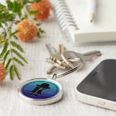 青弓の紳士の名前グラデーションイニシャルモノグラム キーホルダー (側面)