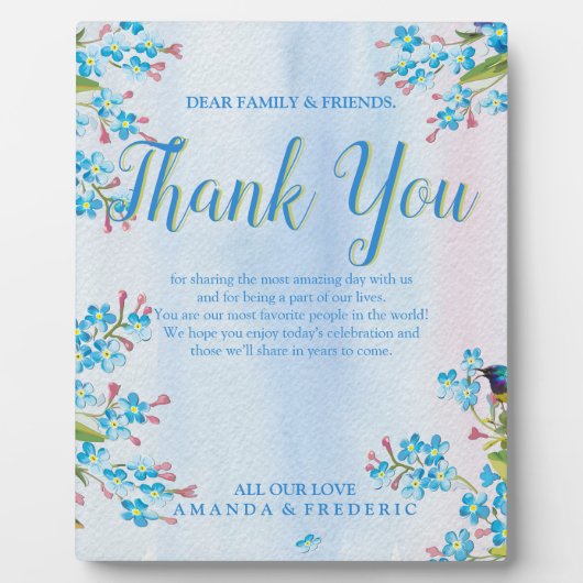 青忘れい感謝してい人 フォトプラーク (正面)