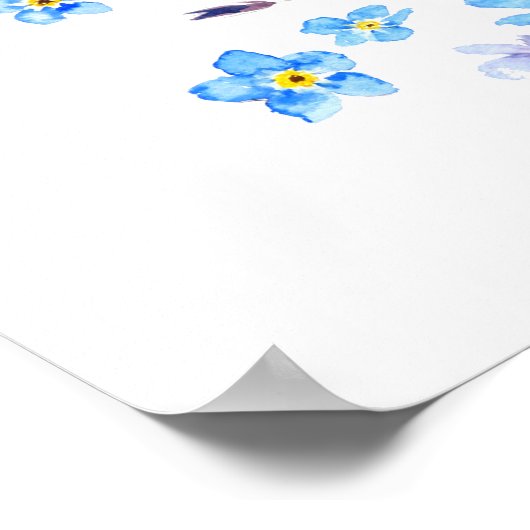 青忘れい私の水の色絵画なし ポスター (角)