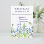 青忘れい私は水の色ではない結婚式RSVPカード 招待状 (スタンド正面)