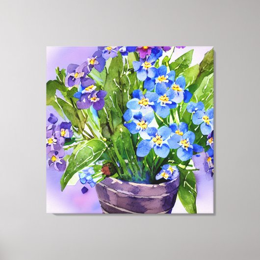 青忘れフローラ水色ではない キャンバスプリント (正面)