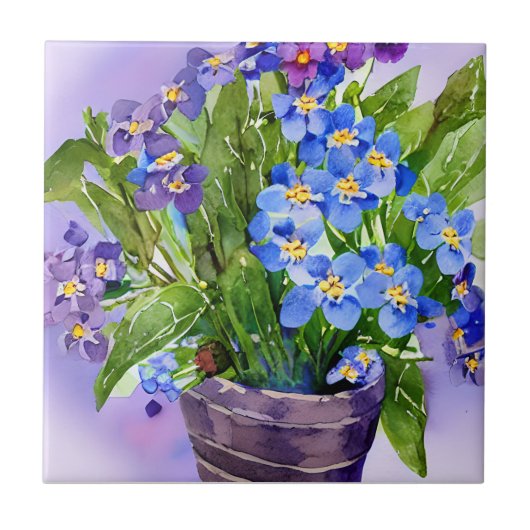 青忘れフローラ水色ではない タイル (正面)