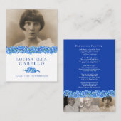 青忘れメではなく花の写真詩の葬儀カード ノートカード (正面/裏面)