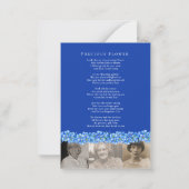 青忘れメではなく花の写真詩の葬儀カード ノートカード (裏面)