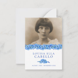 青忘れメではなく花の写真詩の葬儀カード ノートカード