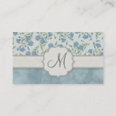 青忘れ私ないモノグラムが付いている花柄そして大理石 名刺 (裏面)