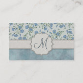 青忘れ私ないモノグラムが付いている花柄そして大理石 名刺 (裏面)