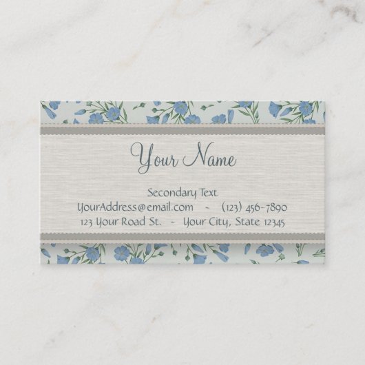 青忘れ私ないモノグラムが付いている花柄そして大理石 名刺 (正面)