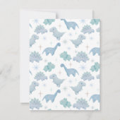 青恐竜の子供用メモカード ノートカード (裏面)