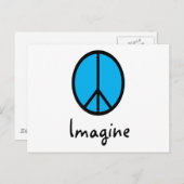青想像の平和記号 ポストカード (正面/裏面)