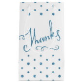 青感謝していスパークルセリフ文字ありがとう スモールペーパーバッグ (正面)