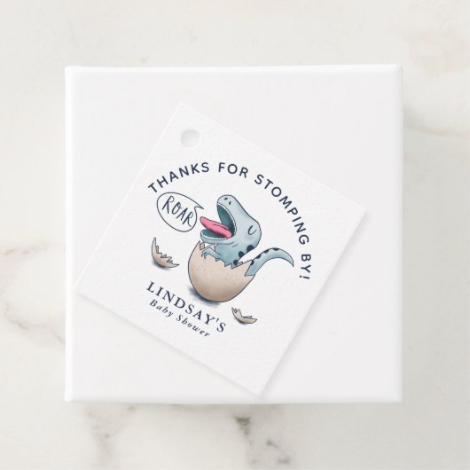 青感謝してい恐竜の赤ちゃんシャワーで踏み鳴らす フェイバータグ (インサイチュ)