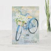 青感謝してい自転車のデイジーかご カード (正面)