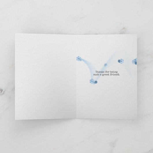 青感謝してい自転車のデイジーかご カード (内部)