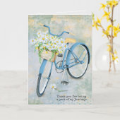 青感謝してい自転車のデイジーかご カード (黄色い花)