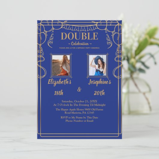 青成人の共同誕生日パーティー2写真 招待状 (スタンド正面)