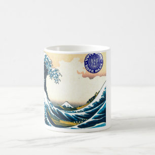 青投票は青い波を後を追います コーヒーマグカップ