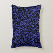 青抽象芸術の継ぎ目 アクセントクッション (正面(垂直))