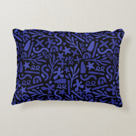 青抽象芸術の継ぎ目 アクセントクッション