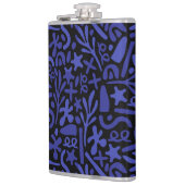 青抽象芸術の継ぎ目 フラスク (左)