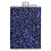 青抽象芸術の継ぎ目 フラスク (裏面)