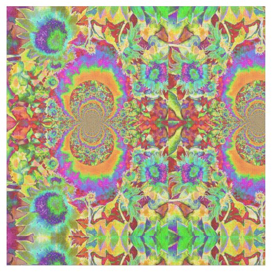 青抽象芸術ひまわりフローラ水絵画色 ファブリック (クローズアップ)