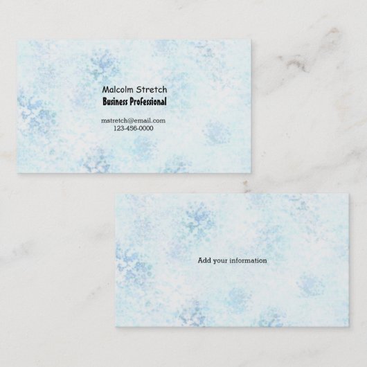 青抽象芸術スティプルコンテンポラリー 名刺 (正面/裏面)