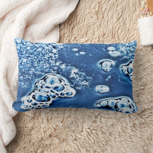 青抽象芸術バブル水氷腰枕 ランバークッション (ブランケット)