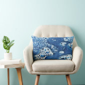 青抽象芸術バブル水氷腰枕 ランバークッション (椅子)