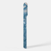 青抽象芸術大理石の波の電話ケース iPhoneケース (右側面)