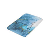 青抽象芸術大理石 バスマット (アングル)