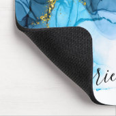 青抽象芸術大理石 マウスパッド (コーナー)