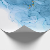 青抽象芸術大理石 ラッピングペーパー (角)