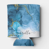 青抽象芸術大理石 缶クーラー (裏面)