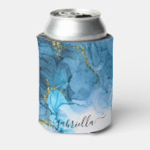 青抽象芸術大理石 缶クーラー (缶裏面)