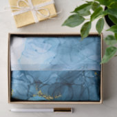 青抽象芸術大理石 薄葉紙 (ギフト)