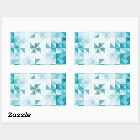 青抽象芸術幾何学背景テンプレート 長方形シール (シート)