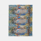 青抽象芸術毛布 フリースブランケット (正面)