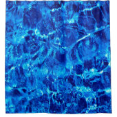 青抽象芸術水と氷 シャワーカーテン (正面)