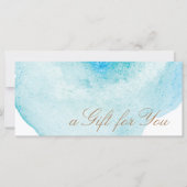 青抽象芸術水彩ギフト券 (正面)